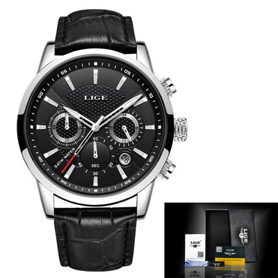 Leather Chronograph Waterproof Watch