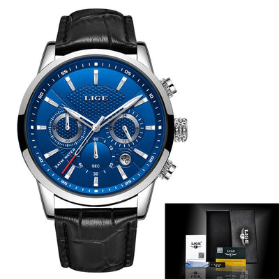 Leather Chronograph Waterproof Watch