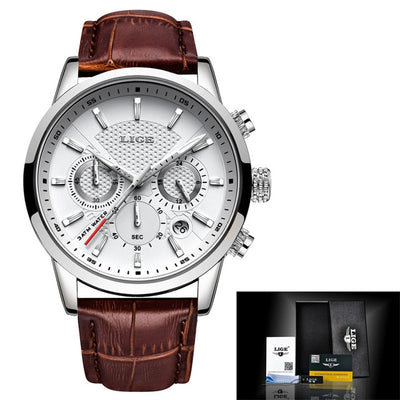 Leather Chronograph Waterproof Watch