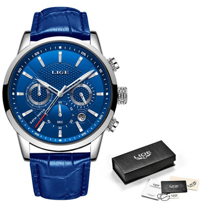 Leather Chronograph Waterproof Watch