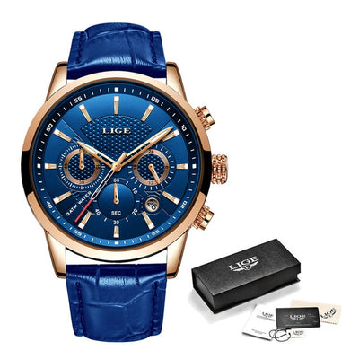 Leather Chronograph Waterproof Watch